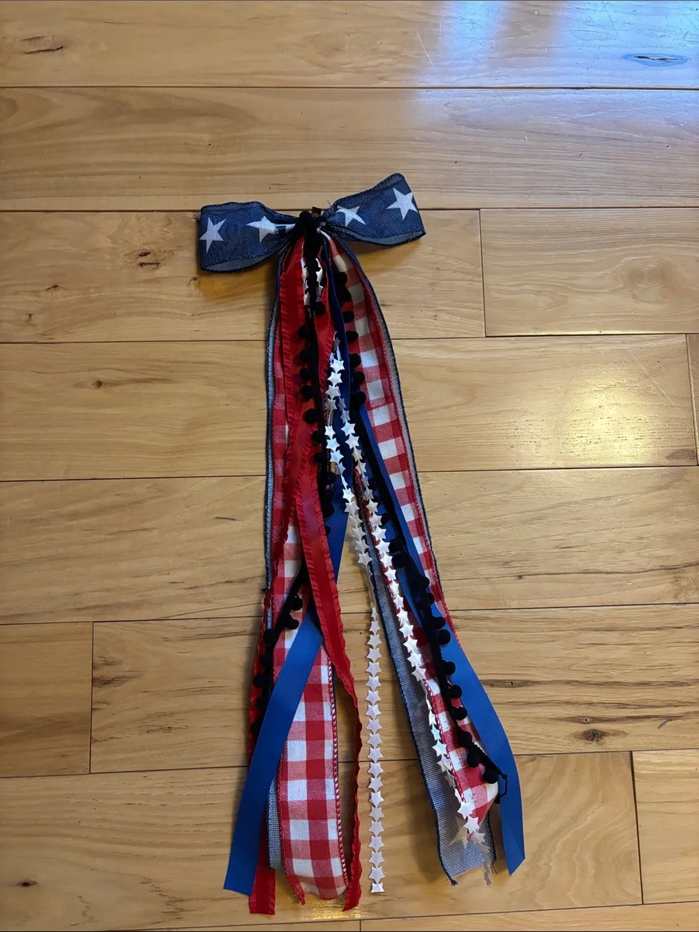 Wreath Patriotic Star Ribbon Bow